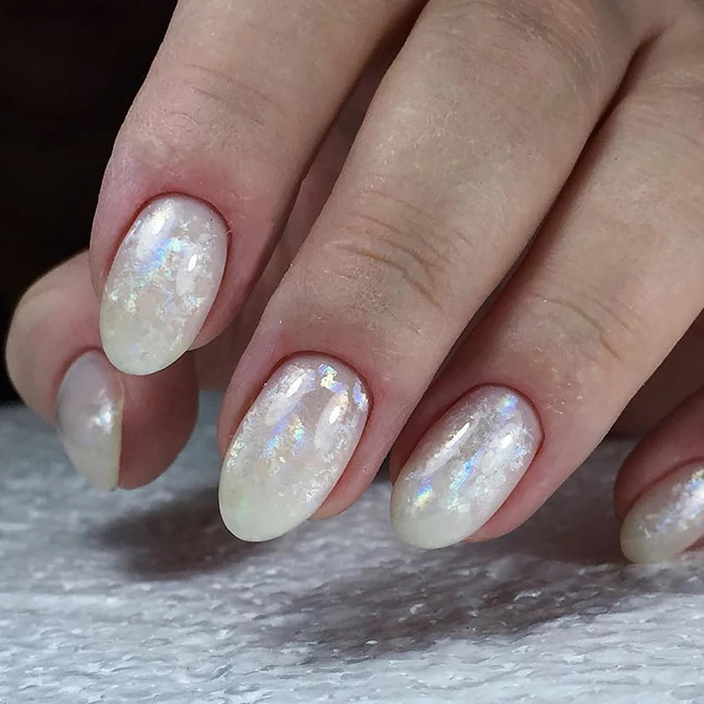 SILPECWEE finished manicure with starlight effect showing depth and dimension