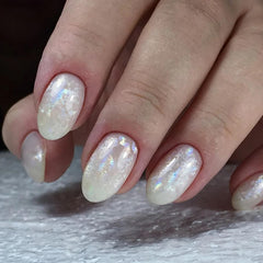 SILPECWEE finished manicure with starlight effect showing depth and dimension