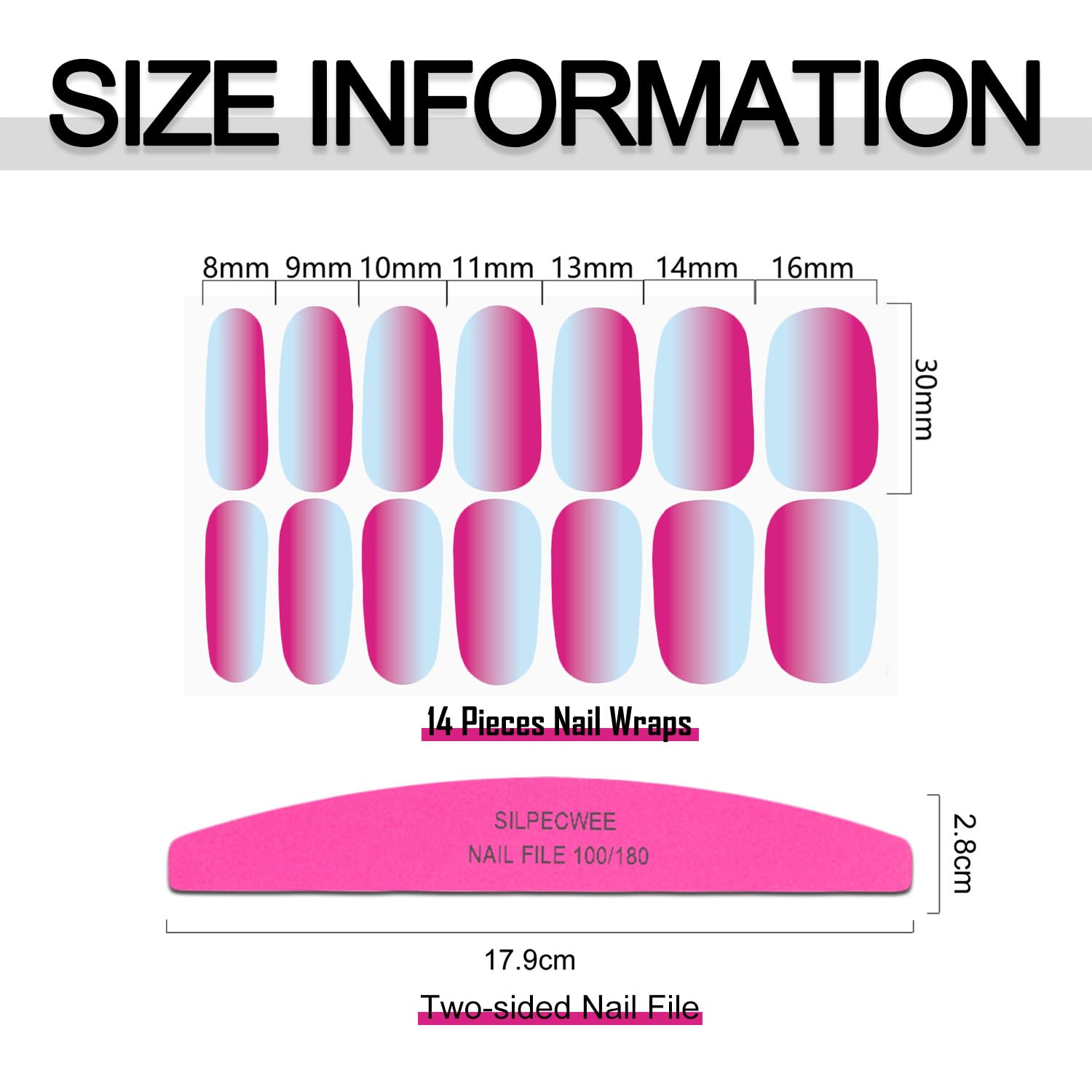 SILPECWEE strips on fingers showing seven sizes for proper fit benefit