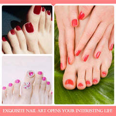 SILPECWEE before and after toes illustrating instant salon-style red polish