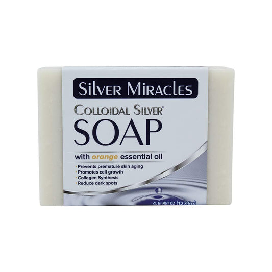 Silver Miracles front bar showing label and natural orange scent benefit