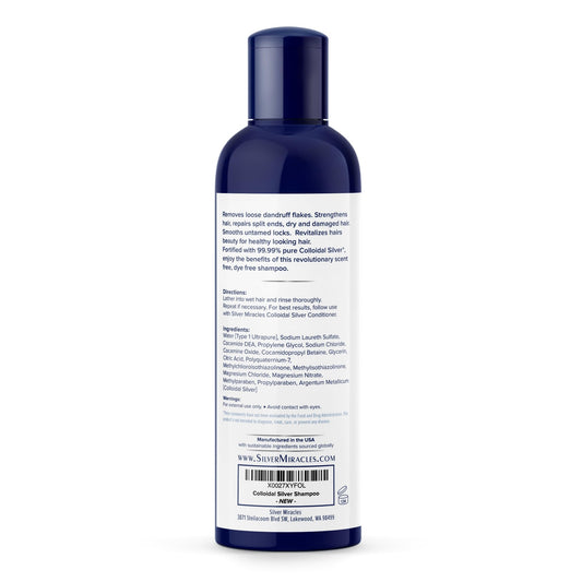 Silver Miracles shampoo lather on hand showing gentle cleansing and soft hair