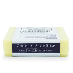 Silver Miracles soap in bathroom setting illustrating everyday use and mildness