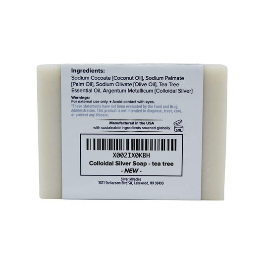 Silver Miracles close-up of soap texture revealing natural speckles and creamy lather, moisturizing benefit