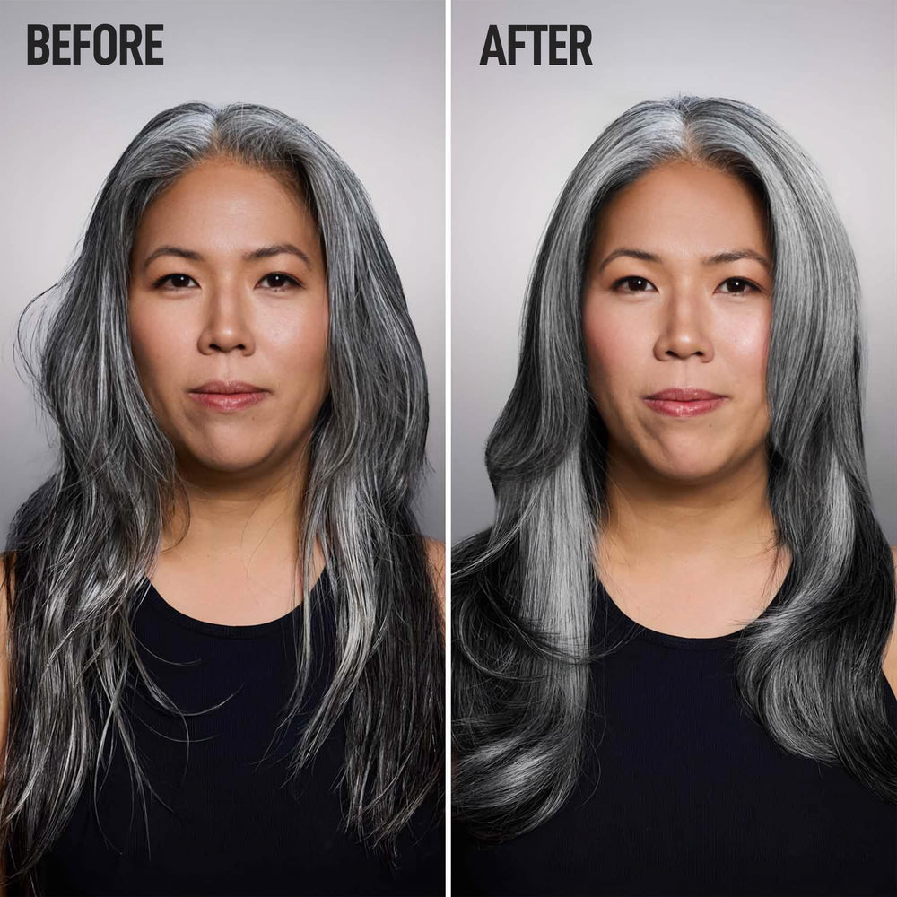 Silverist conditioner being applied to wet hair, reducing tangles and improving manageability