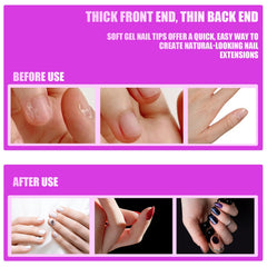 simarro clear tip applied on natural nail demonstrating easy extension