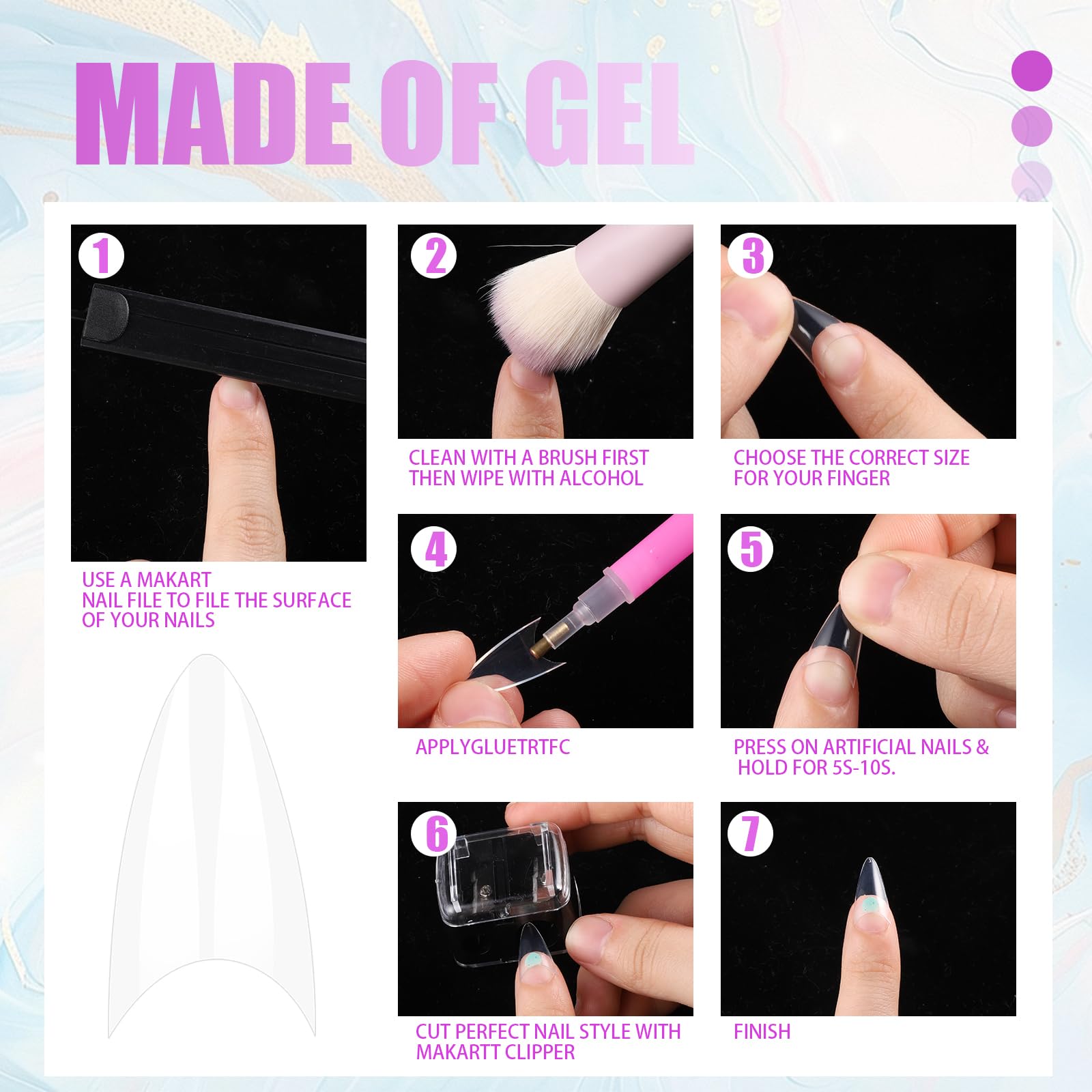 simarro hand showing trimmed tip length comparison for customizable fit