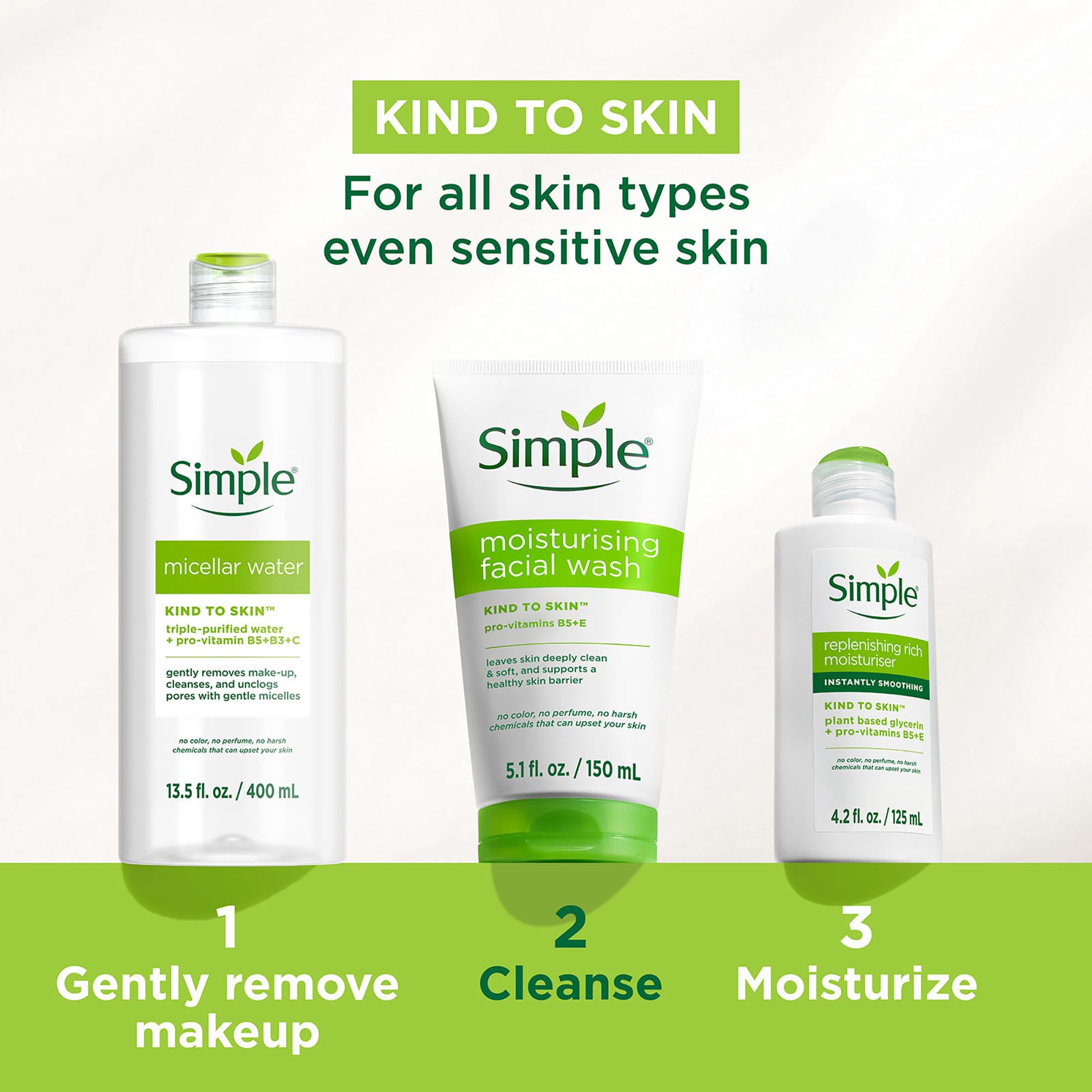 Simple bottle beside vitamin B5 and E visuals highlighting nourishing support