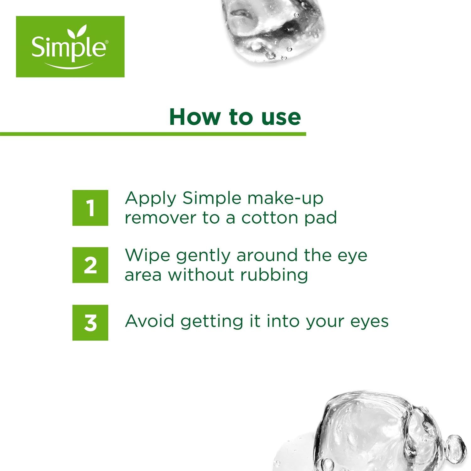 Simple hand applying remover to cotton pad, effortless application benefit