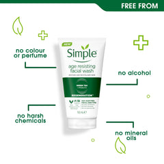 Simple texture close-up on fingers highlighting gentle, non-foaming wash benefit