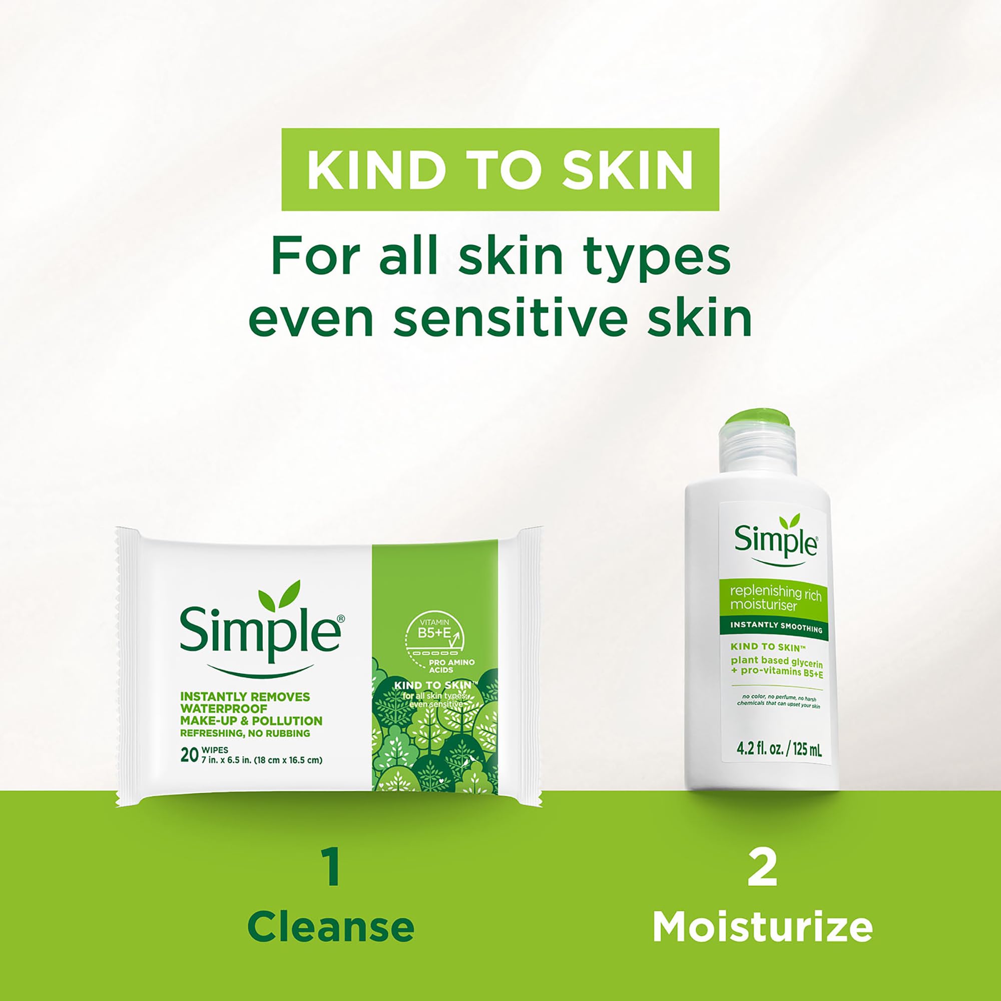 Simple label highlighting Vitamins B5 and E and nourishing benefits