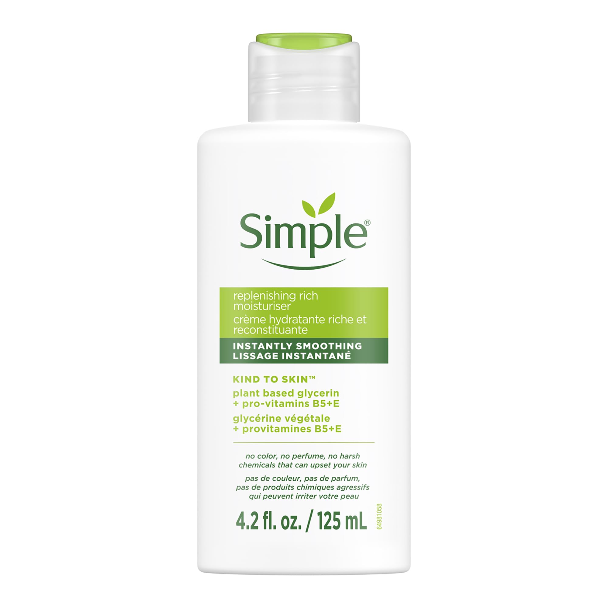 Simple front packaging showing jar and benefit of gentle hydration