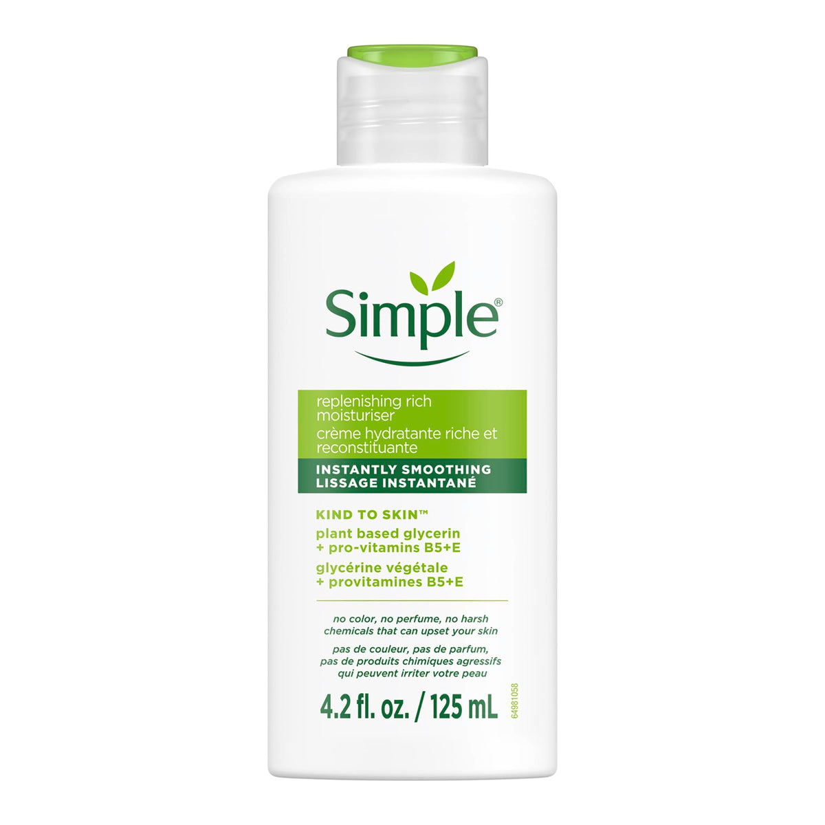 Simple front packaging showing jar and benefit of gentle hydration