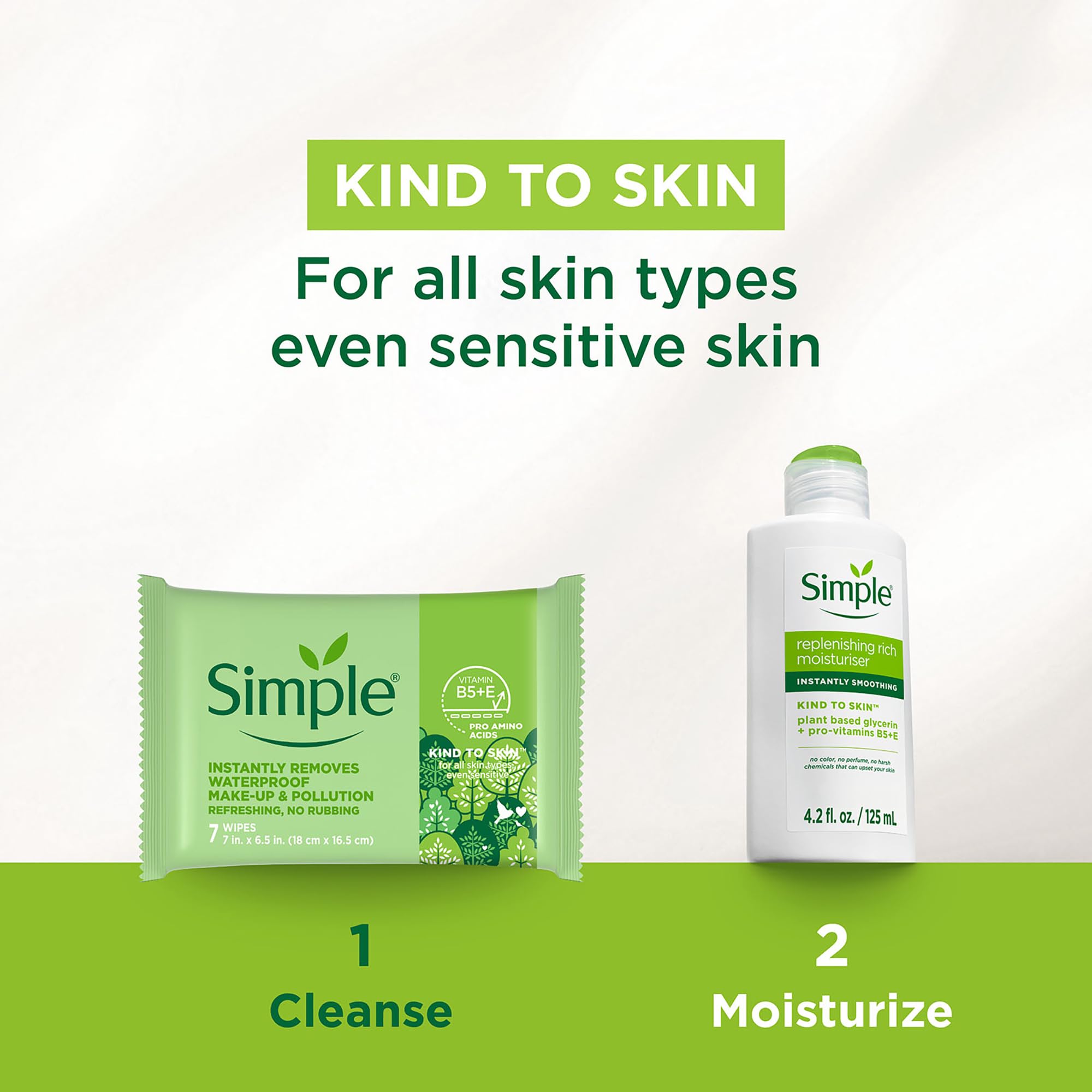 Simple wipe size comparison in hand, benefit: compact travel convenience
