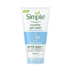 Simple Water Boost front packaging showing product and claims, highlights gentle cleansing