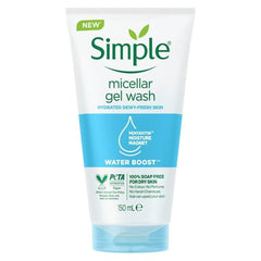 Simple Water Boost gel texture close-up illustrating lightweight hydrating formula