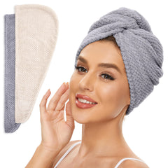 SimpleField beige and grey turban pair front view showing compact set and color contrast benefits