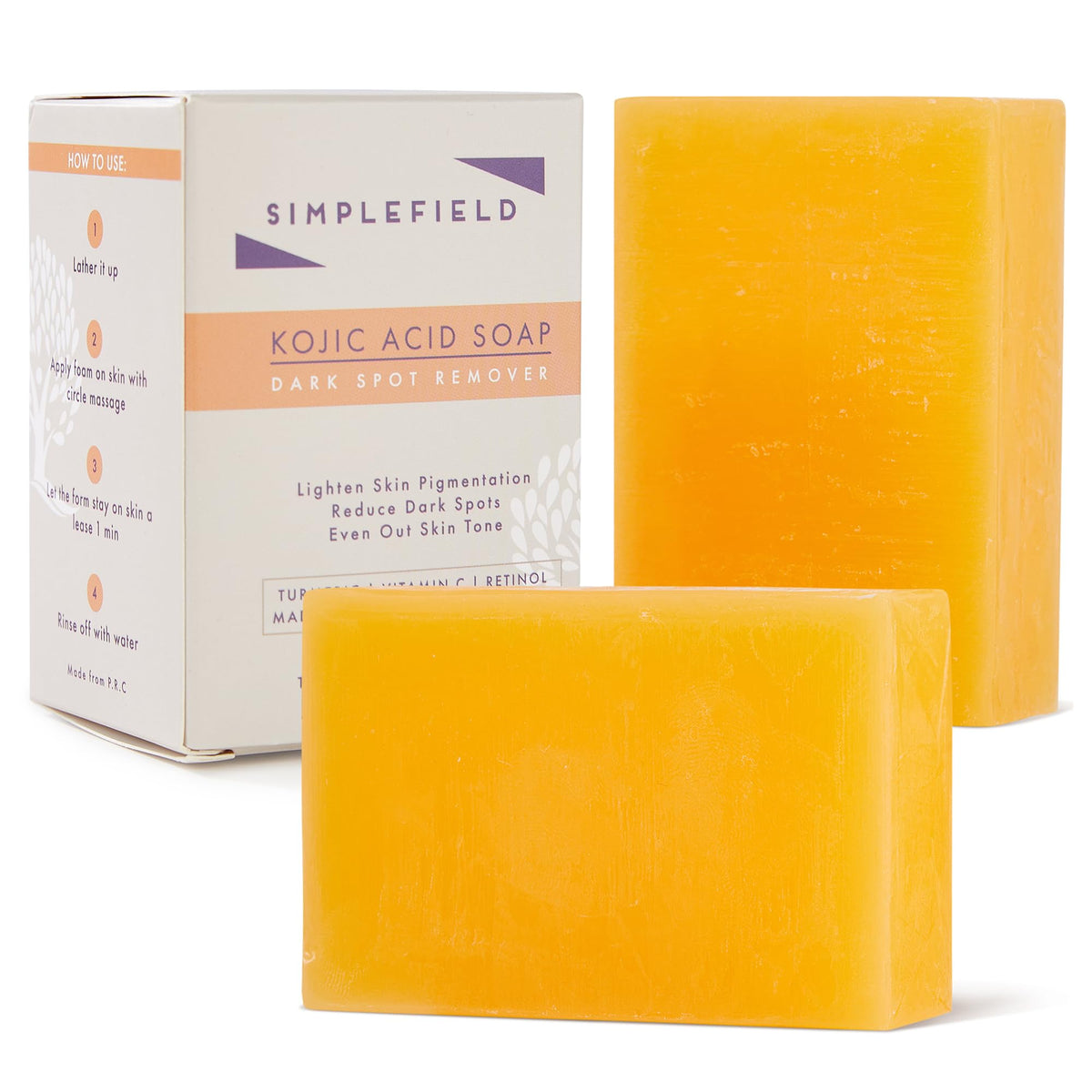 SimpleField front packaging showing soap benefits and two-pack convenience