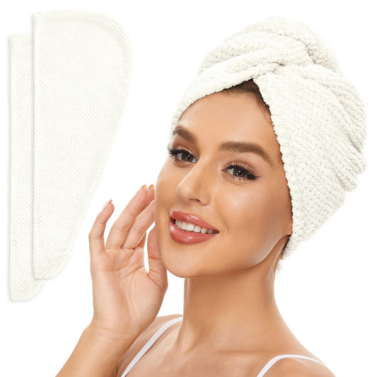 SimpleField front view turban showing ivory color and neat fold, fast drying benefit