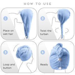 SimpleField child wearing hair turban, gentle drying and frizz reduction
