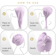 SimpleField towel wrap on bedside during morning routine showing convenience and quick-dry benefit