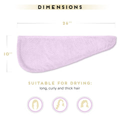 SimpleField turban draped over hand showing 26x10 inch size for all hair lengths benefit