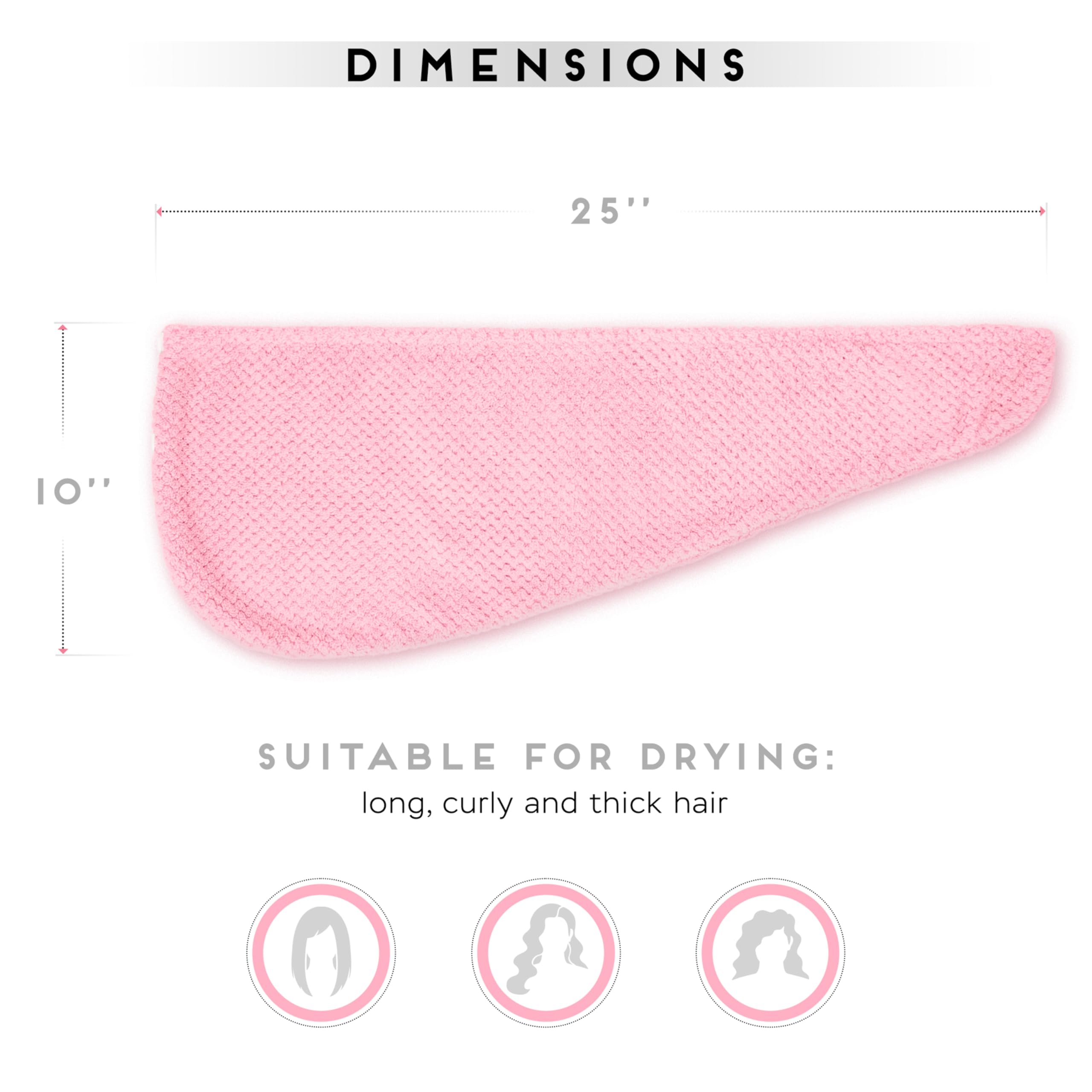 SimpleField turban next to a ruler showing 26x10 inches size for accurate fit and coverage