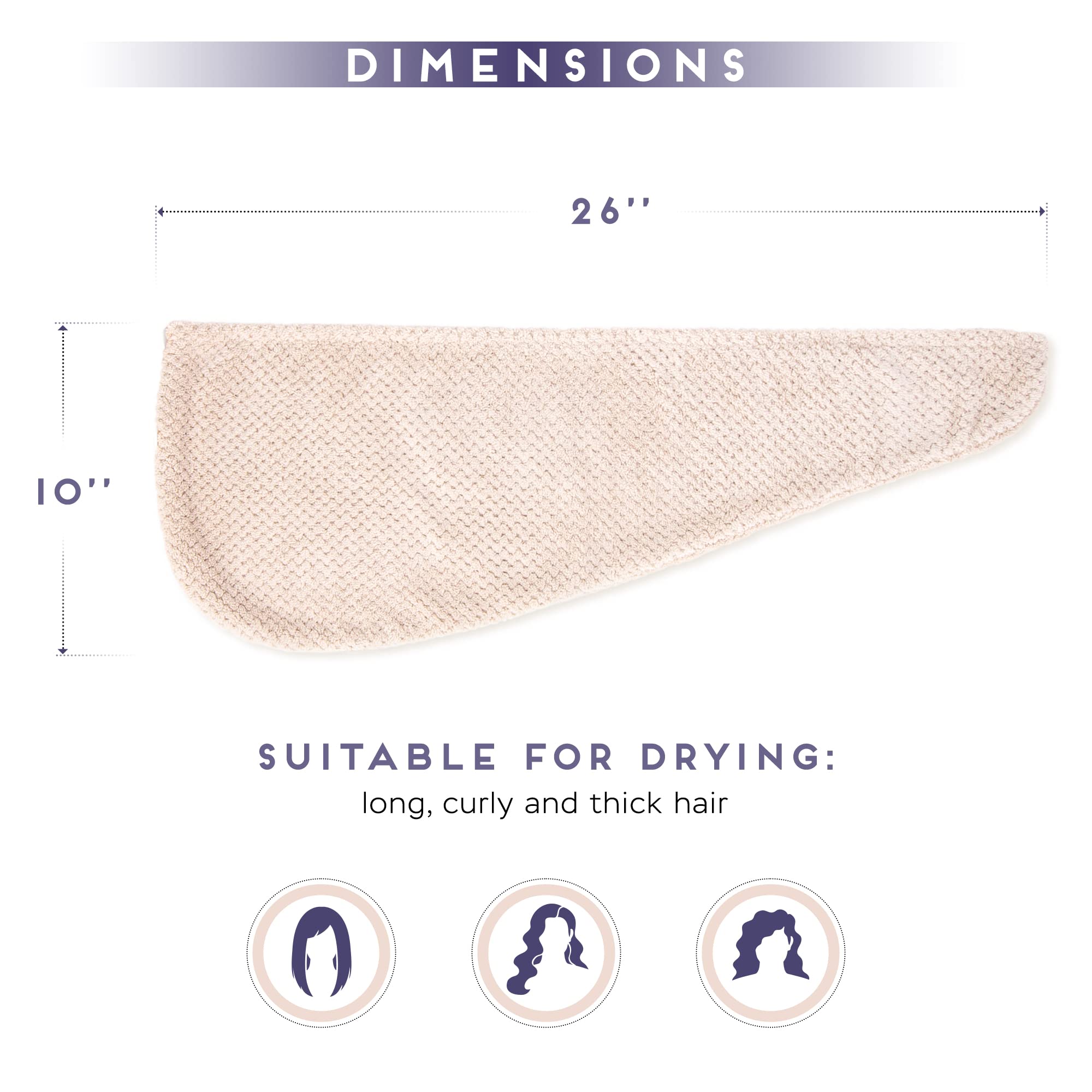 SimpleField towel wrap held in hand to show 26x10 inch scale and benefit: compact for travel