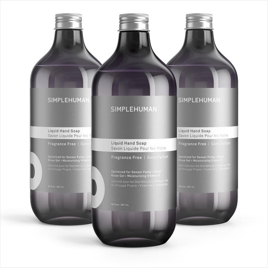 simplehuman front packaging three-pack showing value and unscented benefit