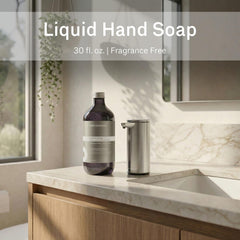 simplehuman close-up of pump dispense demonstrating smooth, drip-free performance