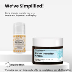 Simplified Skin botanical ingredients flatlay showing aloe and green tea benefit: soothing botanicals