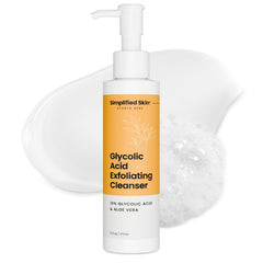 Simplified Skin front packaging showing glycolic face wash and benefits
