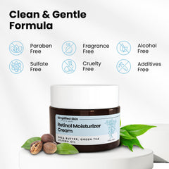 Simplified Skin jar on bedside vanity in evening setting showing nightly ritual benefit: elegant routine