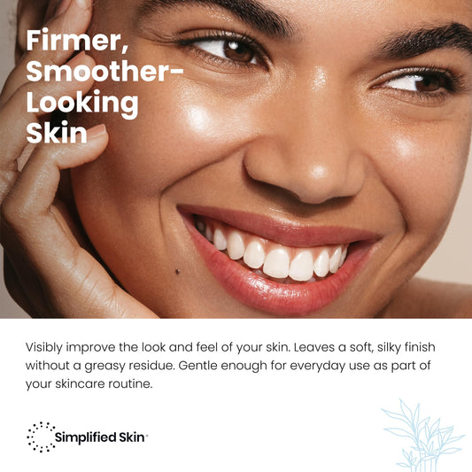 Simplified Skin close-up of cream texture showing smooth consistency benefit: easy absorption