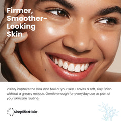 Simplified Skin close-up of cream texture showing smooth consistency benefit: easy absorption