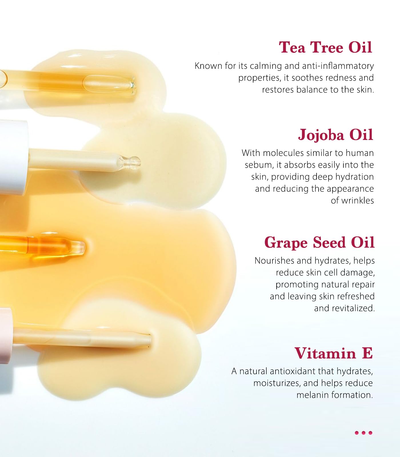 Close-up of SINAHET oil droplet highlighting smooth glide benefit