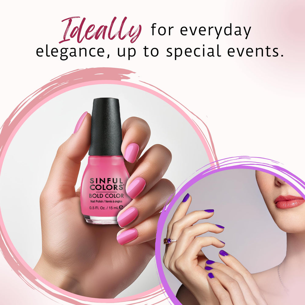 SinfulColors label and cap detail showing brand and shade code for easy identification