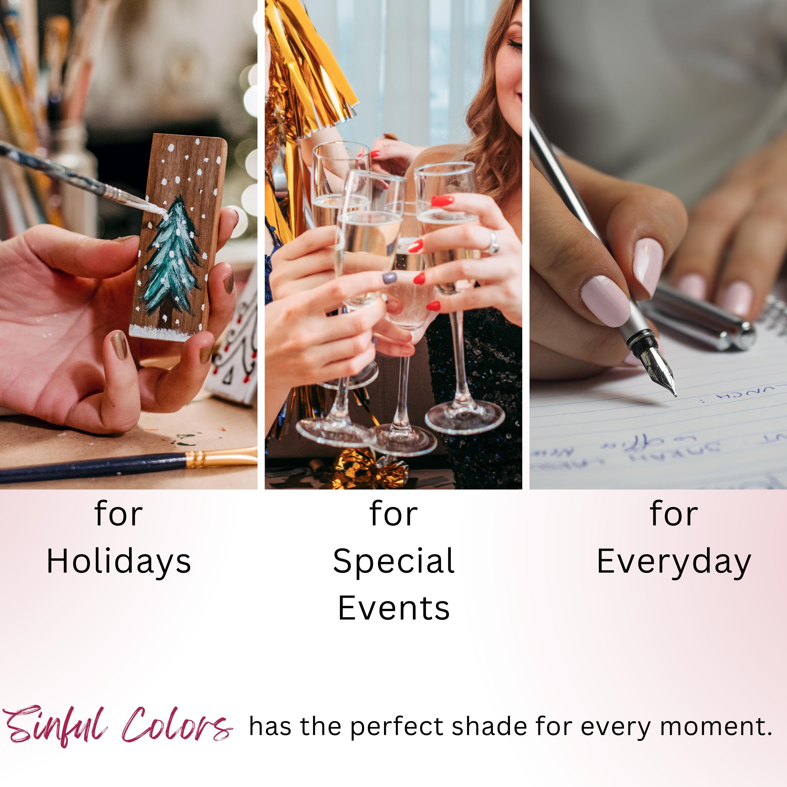 SinfulColors lifestyle manicure on hands coordinating with outfit offering style inspiration
