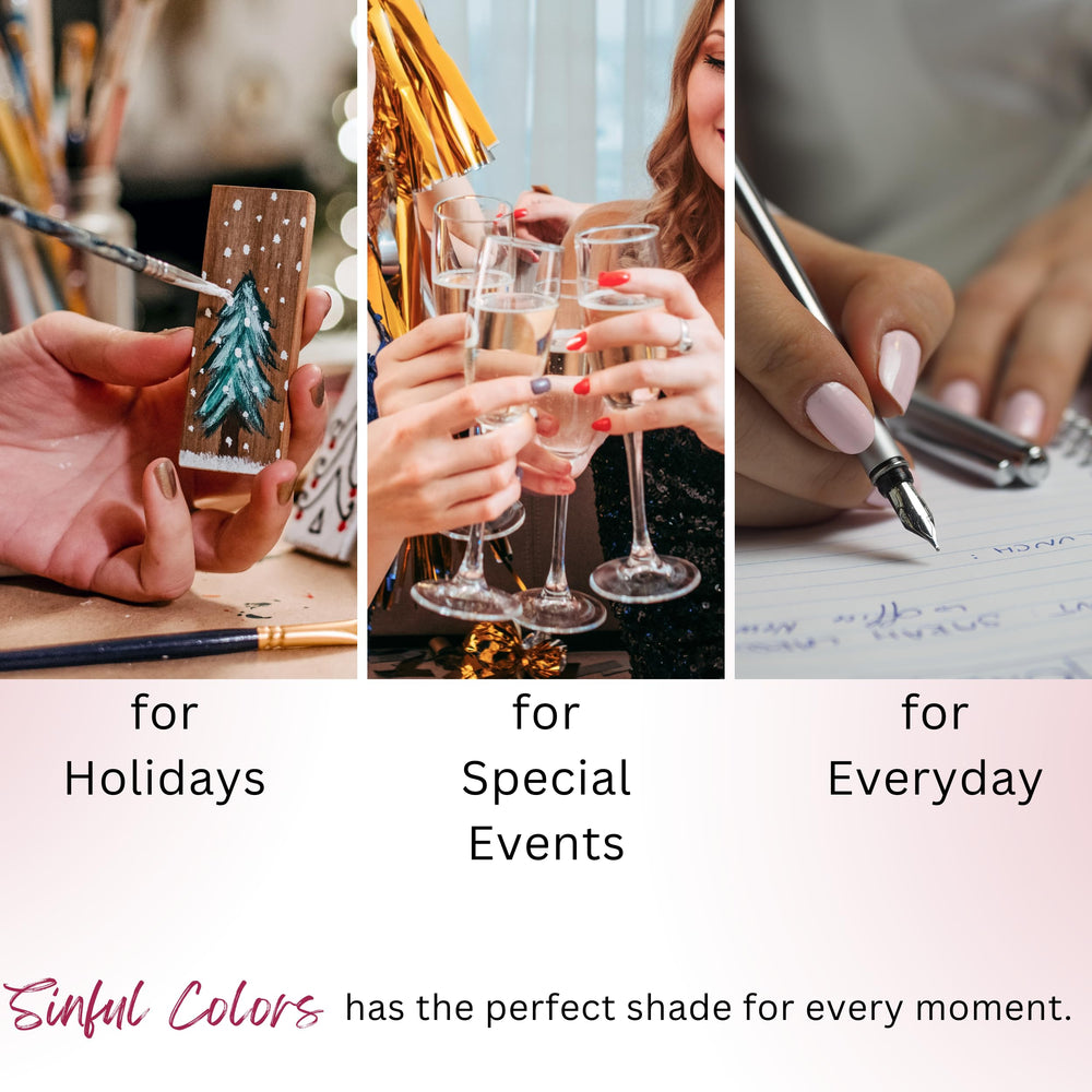 SinfulColors lifestyle manicure on hands coordinating with outfit offering style inspiration