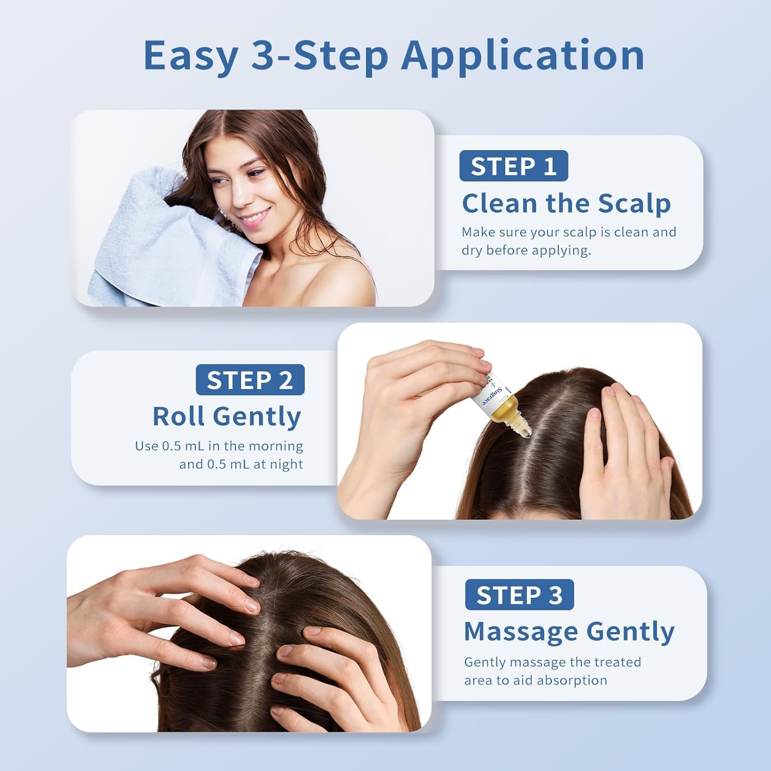 Singrace application on hairline demonstrating controlled placement to treat sparse areas