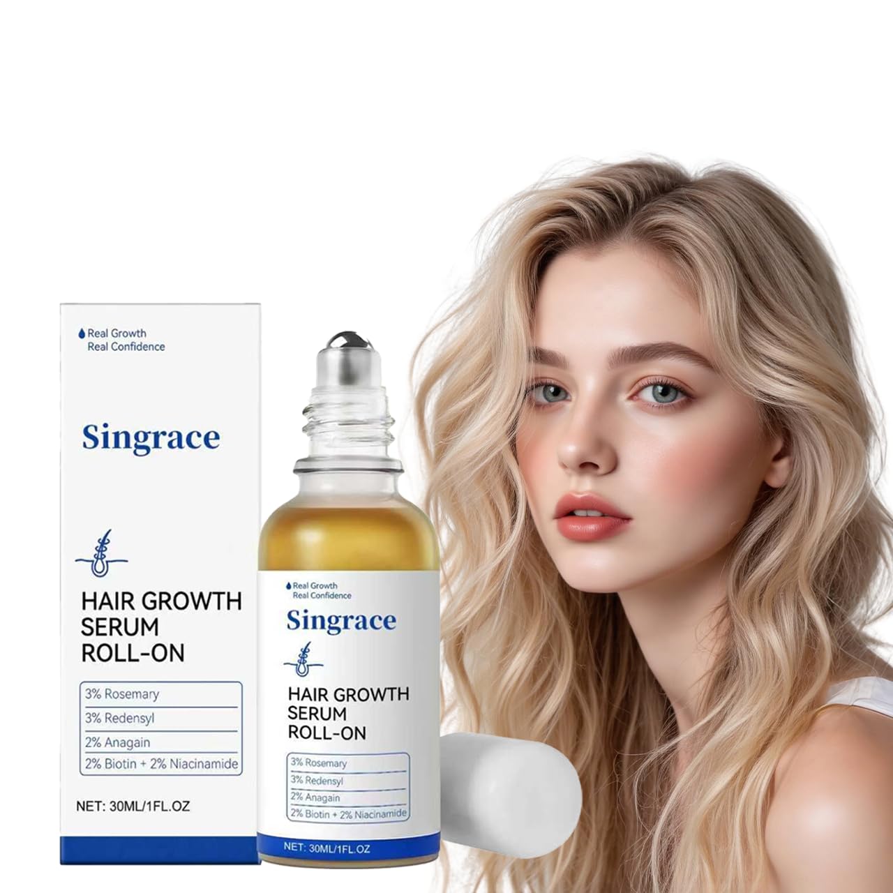 Singrace bottle on bathroom shelf in lifestyle scene for everyday routine fit
