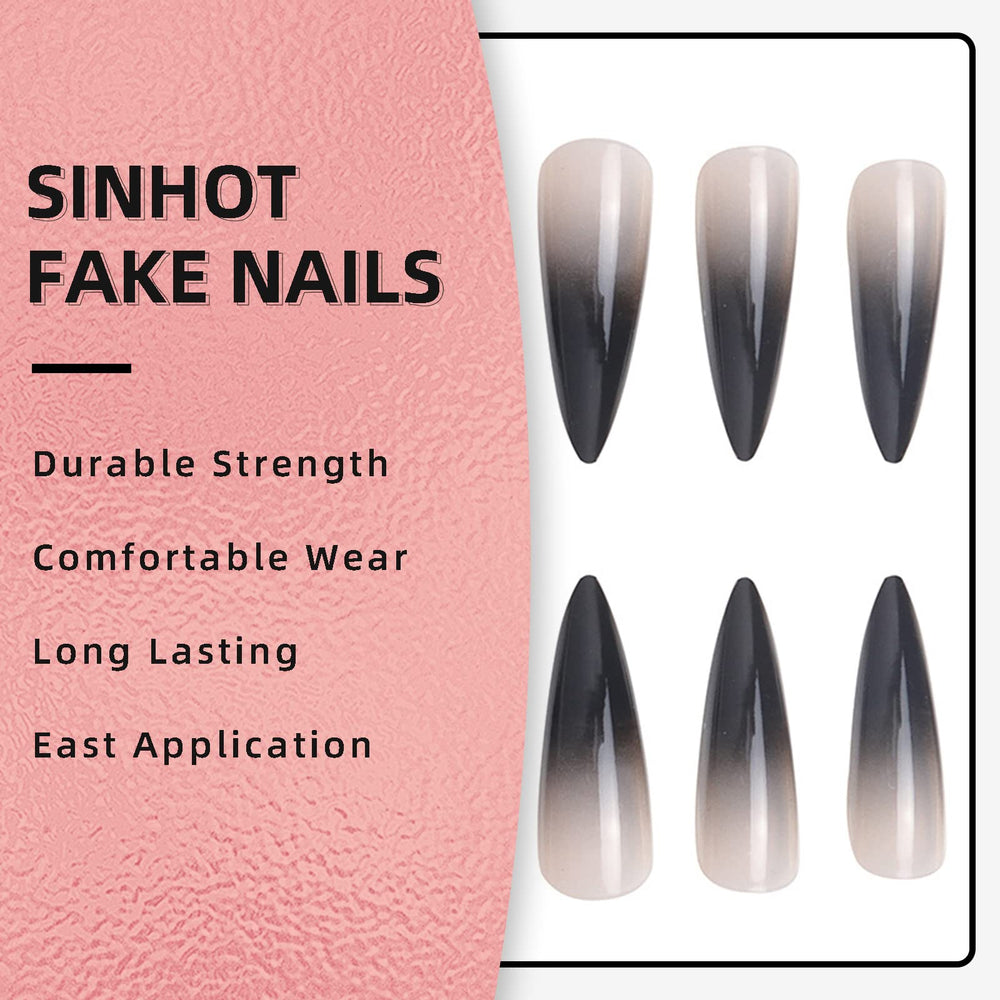 SINHOT glue application image demonstrating easy press-on adhesion for secure fit