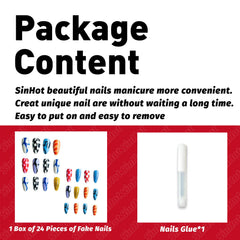 SINHOT glue tube beside tips showing included adhesive for secure hold