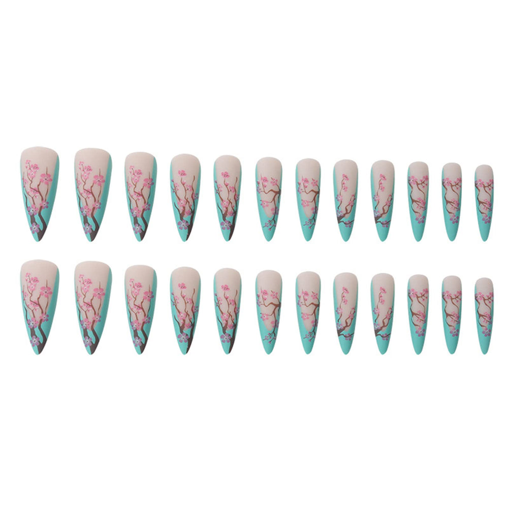 SINHOT hand applying press-on nail with glue, demonstrates fast easy application