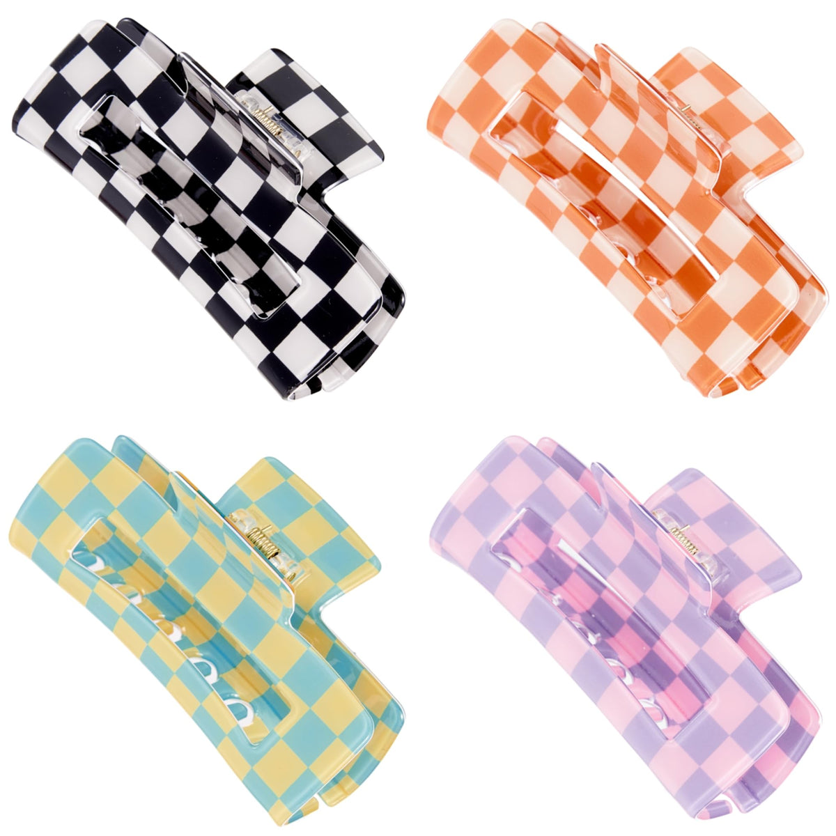 SINIDE checkered clip front view showing colorful design and strong hold