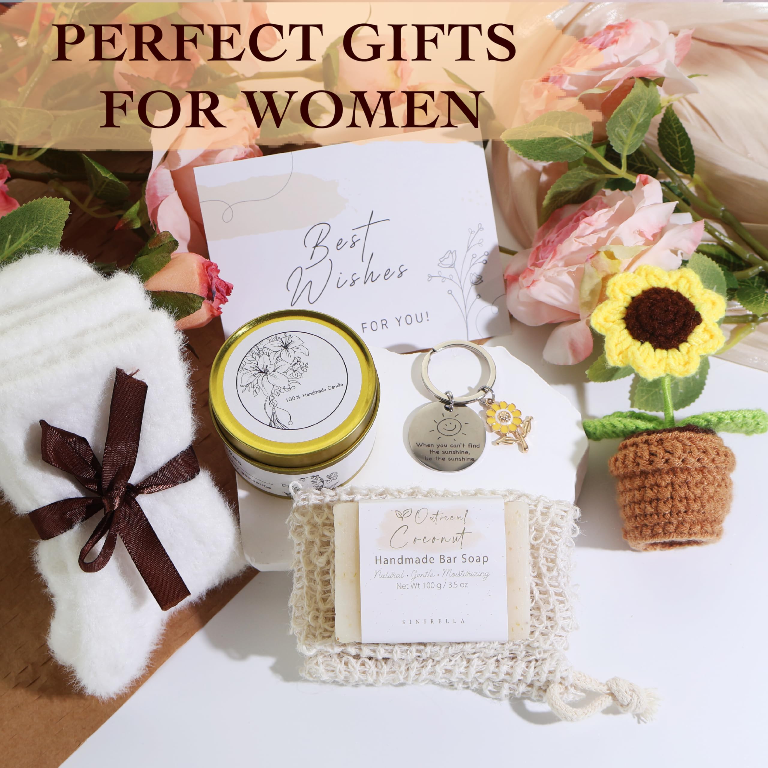 SINIRELLA gift card and items arranged ready-to-gift conveying thoughtful presentation