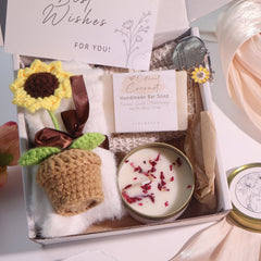 SINIRELLA gift set styled in bathroom suggesting a relaxing at-home spa moment