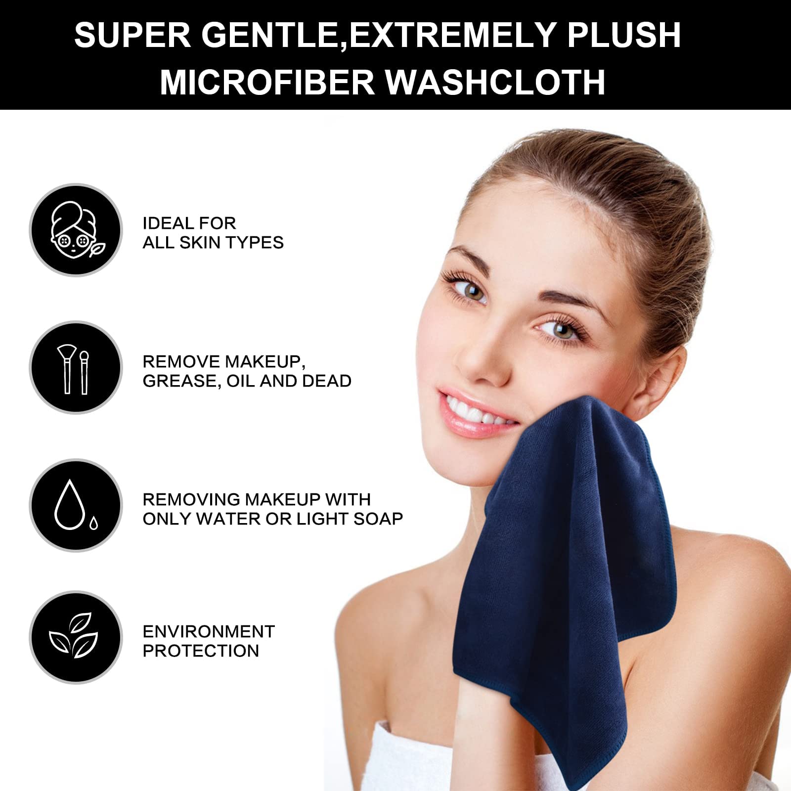 SINLAND close-up of microfiber texture revealing fine fibers for thorough, gentle cleansing