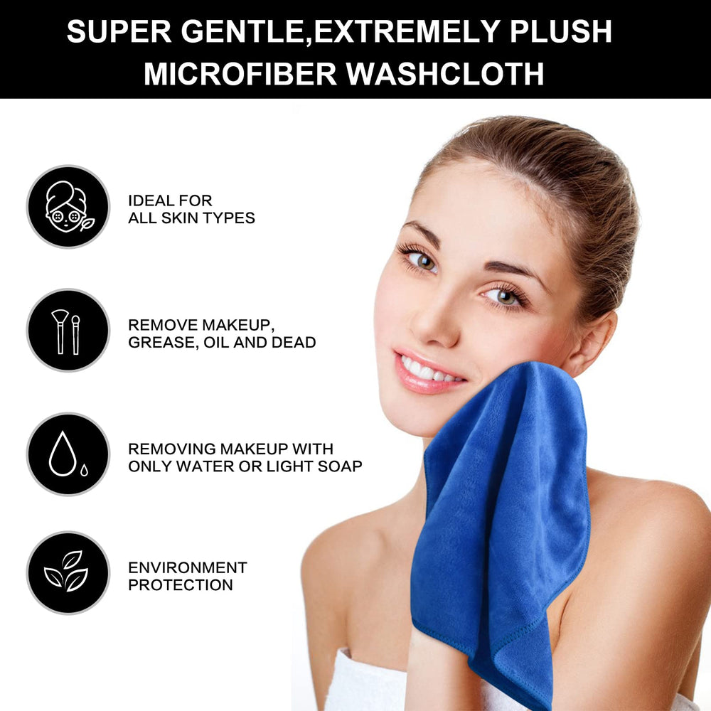 Using SINLAND cloth to remove makeup demonstrating effective cleansing with water