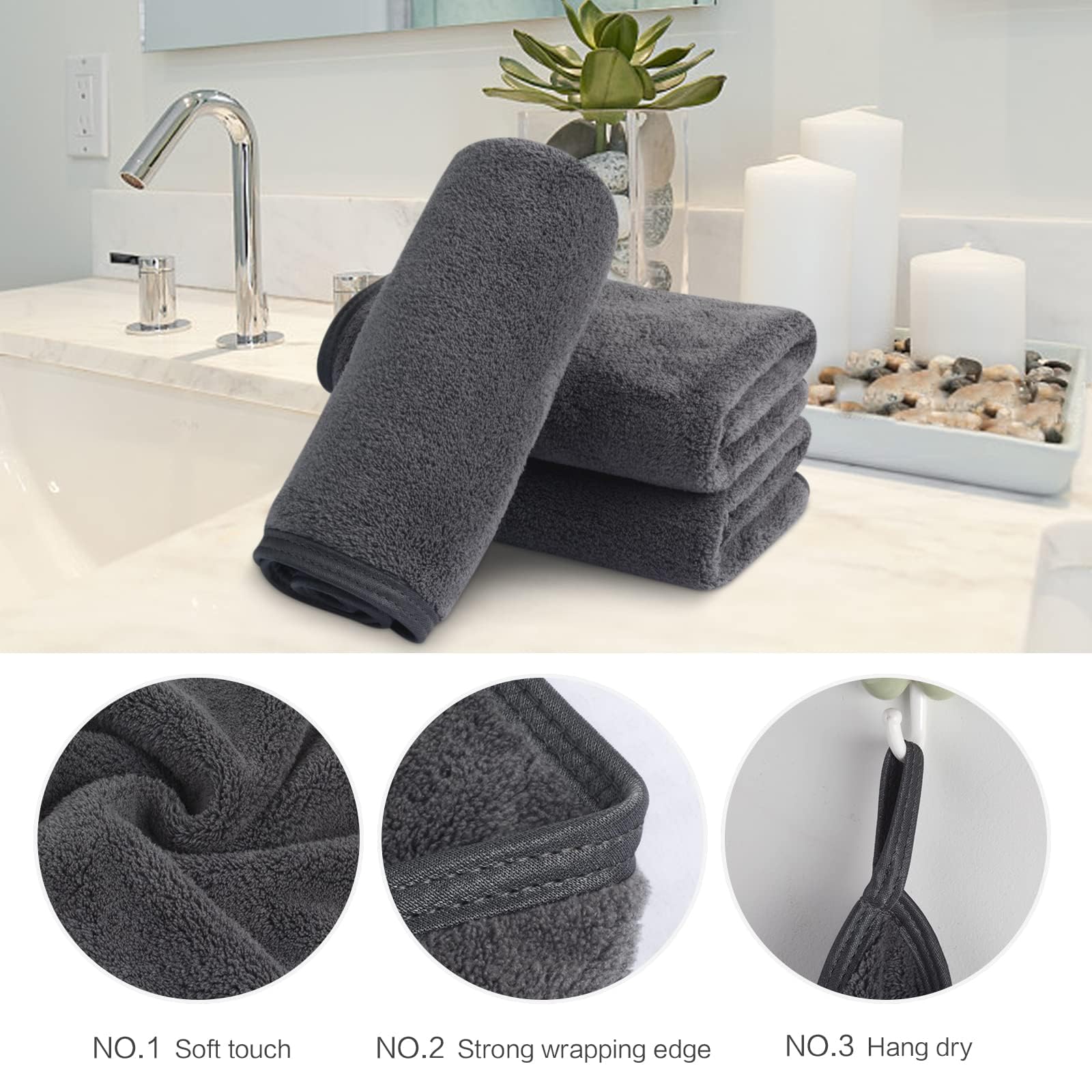 SINLAND cloth displayed on bath shelf showing tidy storage and convenience